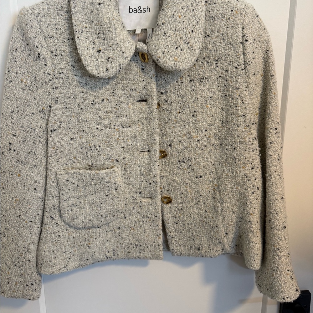 ba&sh Women's Speckled Cream Tweed Blazer